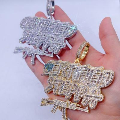 China Trendy Bling Hip Hop Bling Iced Out Wand Certified Steppa Gun Shooter Pendant for sale