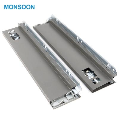 China Modern MONSON Metal Hardware Box Kitchen Cabinet Soft Narrow Drawer Slides for sale