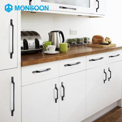 China MONSON SS304 Stainless Steel Contemporary Cabinet Handle Black Color Double Sided Door Pull Handle for sale