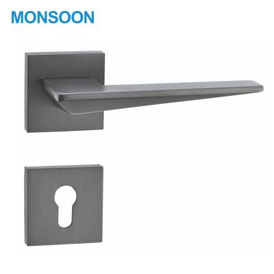 China Modern Security Door Handle China Entrance Rectangle Tubular Door Handle Lever Square Heavy Duty Door Handle for sale