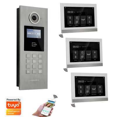 China NIGHTVISION IP Mutil-Apartment Security Home Tuya Door Lock Wired Video IP Intercom Door Phone for sale