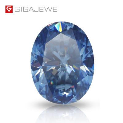 China hot sale star diamond for loose gemstone blue color oval cut moissanite jewelry for sale