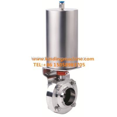 China Food Grade General Pneumatic Sanitary Butterfly Valve With Pneumatic Actuator for sale