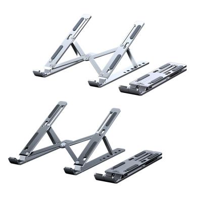 China Height Adjustable Aluminum Foldable Portable Laptop Stand Riser Stand Folding Desktop Laptop Stand Mini for sale