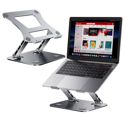 China Factory Adjustable (Height) OEM Aluminum Alloy Desktop Laptop Stand Aluminum Riser Notebook Stand Book PC Stand for sale