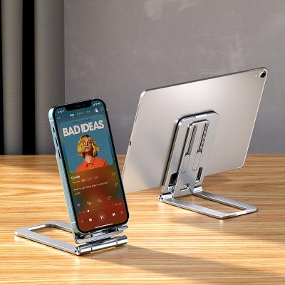 China Factory Price Silver and Blue Mobile Phone Adjustable Aluminum Support Stand Notebook Holder for sale