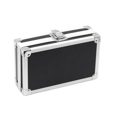 China Multi-Functional Portable Aluminum Hard Black Tool Box Metal Carrying Case Towel Passwords Case Black Silver Organizer Toolbox Holder for sale