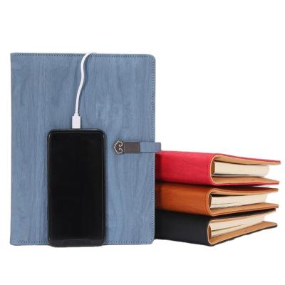 China Eco-friendly Paper Customized Stationary Wireless Charging Notebook Power Bank Diary For Phone Training Charger for sale