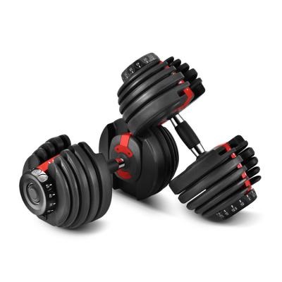 China Cheapest Steel+Rubber Universal Adjustable Dumbbell Set Gym For Sale for sale