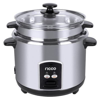 China Household Stainless Steel Inner Pot Upright Rice Cooker, S/S 2.8L Rice Cooker With Stainless Steel Steamer for sale