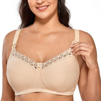 China Viable Women's Plus Size Cotton Nursing Bra Daily Bra Radio Nursing Lace Maternity Bras for sale