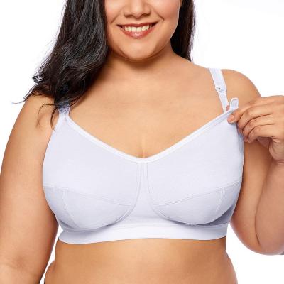 China Viable Breathable Cotton Plus Size Care Bra Women Wireless Back Closure Nursing Maternity Bra for sale