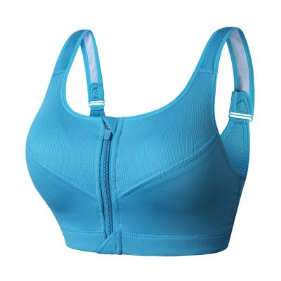 China Wholesale Viable Plus Size Sports Bra Women Breathable High Support Plus Size Sexy Zipper Sports Bra for sale