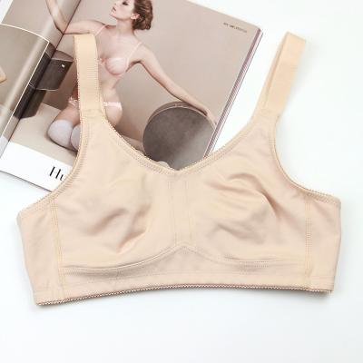 China Soft Breathable Wide Strap Soft Breathable Wide Cup Bra Back Narrow Molded Free Cup Bra Cotton Free Unlined Bra for sale