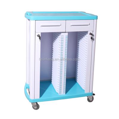 China Hospital hospital history chart cart/stainless steel medical record cart for sale