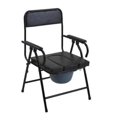 China Hospital Lightweight Toilet Homecare Commode Folding Steel Chair For Elderly for sale