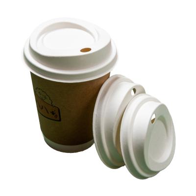 China Disposable Bagasse Sugarcane Cup Lid Eco-Friendly Sugarcane Coffee Cup Lid for sale