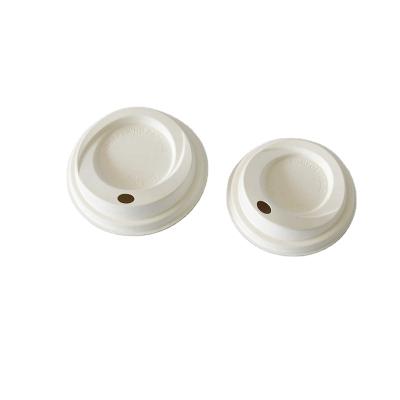 China Eco Compostable Bagasse Sugarcane Eco White Paper Disposable Coffee Cup With Lid For Hot Drinks for sale