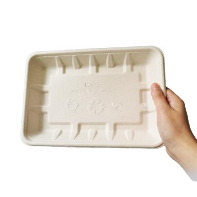 China Vintage Dinner Dishes Sugar Cane Disposable Disposable Meat Tray Packing For Pizza Pasta Eco-Friendly Disposable Hamburger for sale