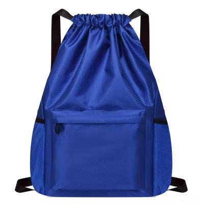 China 2021 hot sale customized logo waist gym drawstring backpack 420d silk polyester waterproof nylon bag sports waterproof custom for sale