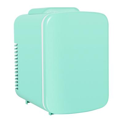 China 4L 12V Mini Hotel Fridge Skin Care Makeup THERMOELECTRIC Portable Small Glass Door Refrigerator for sale