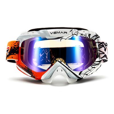 China High Quality And Inexpensive Shockproof Len Colorful Glass Motorcycle Eyewear Ski Goggles Motocross Motorcycle Windproof Motorcycle Eyewear for sale