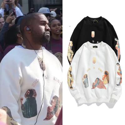 China Anti-wrinkle fashion letter printed Kanye West hoodies fleece tech microfiber men's long sleeves hoodies for sale