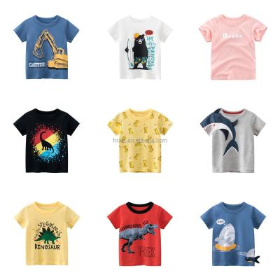 China Hot Summer Boy Cotton Short Sleeve T-shirt Cartoon Dinosaur Leisure Children Anti-Shrink T-shirt Manufacturers Wholesale for sale