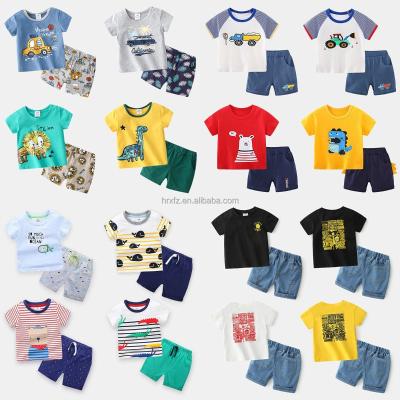 China New casual children's cartoon T-shirt dinosaur cotton short sleeve 100% children's T-shirt set manufacturers direct sales for sale