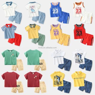 China Children leisure sports casual polo shirt set children O collar cotton T-shirt set Chinese manufacturer direct sales for sale