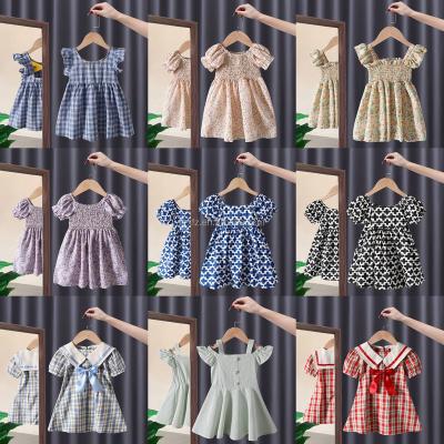 China Hot Selling Fairy Tale Princess Girls Short Skirt Bow Suspender Anti-wrinkle Sleeve Beach Sweet Short Skirt Fashion Gorgeous Dress for sale