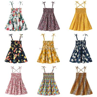 China Summer baby candy beach anti-wrinkle fashion printing halter skirt fresh thin halter skirt manufacturers baby direct sales for sale