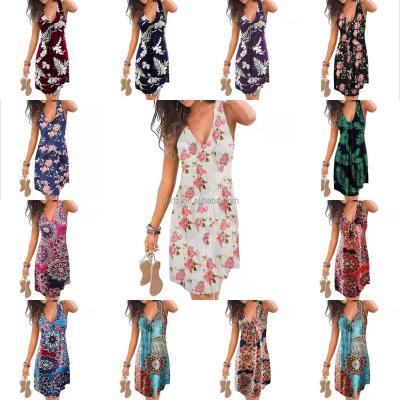 China European retro QUICK-DRY printing women's direct wholesale of dress and American wind leisure beach dress manufacturers for sale