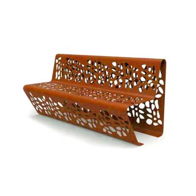 China Customized Modern Decorative Corten Furniture Corten Steel Garden Leisure Bench for sale