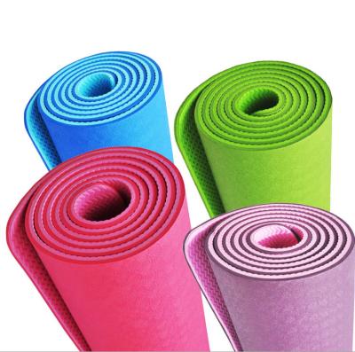 China Yoga Mat Double Color Design Gym Fitness Yoga Pilates Exercise 6mm Lightweight Thick Yoga Mats Eco-friendly Anti-slip Double Color Yoga Mats For Women for sale