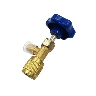 China Brass Body R134A Car Air Conditioning A/C Refrigerant Can Tap Valve 1 2AM Bottle Openers Adapters for sale