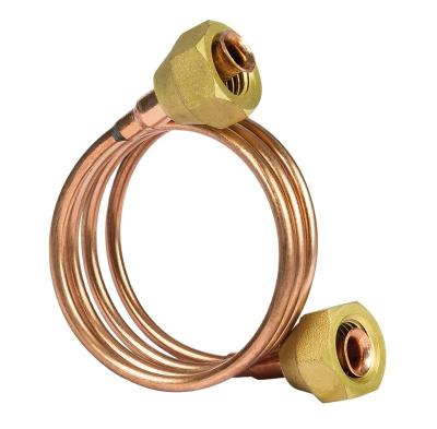 China Customized Air Conditioning Copper Capillary Tube With Brass Copper Nut Fitting for sale