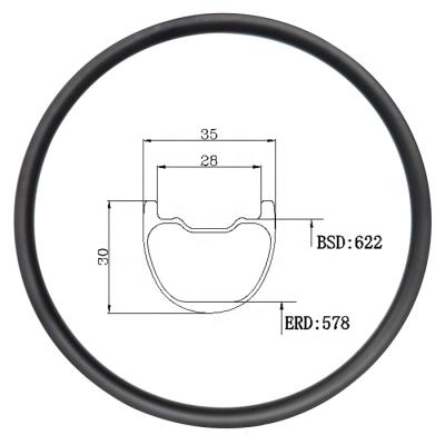 China Chinese Mountain Bikes GoFast Style MTB Hookless Rim UD 3K 12K Carbon New Full Rims Light 35mm Width 30mm Depth Super Carbnon Rims for sale