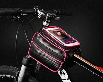 China GoFast Waterproof Bicycle Frame Waterproof Bag Wholesale Waterproof Front Top Tube Cycling Bag Touchscreen Phone Case Touch Screen MTB Accessories for sale