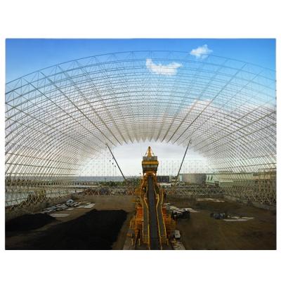 China Structural Roofing SI Arched Steel Structure Space Frame Large Span Design Coal Storage Shed Storage for sale