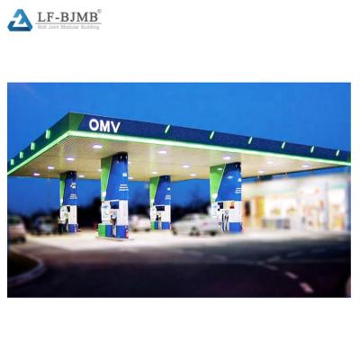 中国 Gas Station System Steel Structure Gas Filling Station Structural Canopy Roofing Cost 販売のため