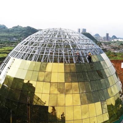 Chine Modern Steel Structure Frame Prefabricated Conference Hall Buildings Curtain Wall Dome Roof Glass Building à vendre