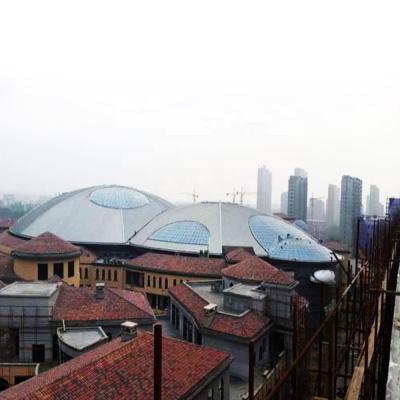 China Modern Steel Space Long View Span Glass Atrium Roof for sale