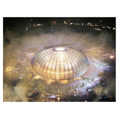 China Modern SI steel structure and space frame dome buildding with glass skylight for sale