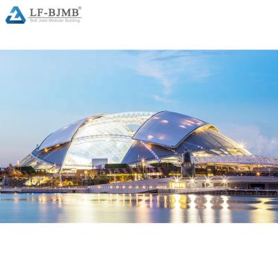 Chine Modern IF Prefab House Steel Glass Dome Tempered Roof Building Structure à vendre