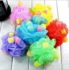 China Beautiful Bath Shower Sponge 30g ~ 60g Weight Body Wash Sponge For Washing for sale