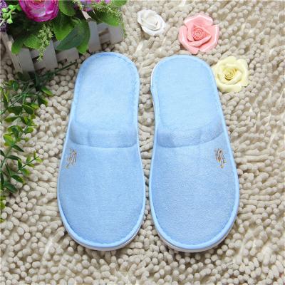 Κίνα Άνετες Blue Terry Cloth Spa παντόφλες, μίας χρήσης cOem παντοφλών ταξιδιού/ODM προς πώληση