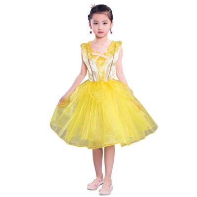 China Other Factory Direct Sale Girls Dress Princess Belle Costumes Kids Fancy Dress Halloween Party Costume for sale