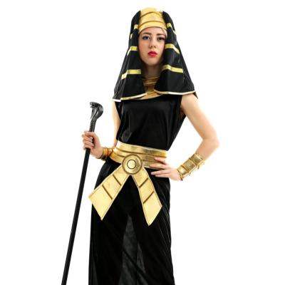 China Queen Of Egypt Black Costumes Stage Performance Clothing Polyester Halloween Cosplay Costume--HSG17054 for sale