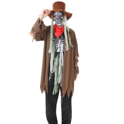 China Ghost Zombie Bones Cool Cloth Polyester Adult Halloween Costume Cowboy Costume for sale